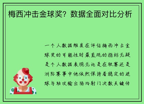 梅西冲击金球奖？数据全面对比分析